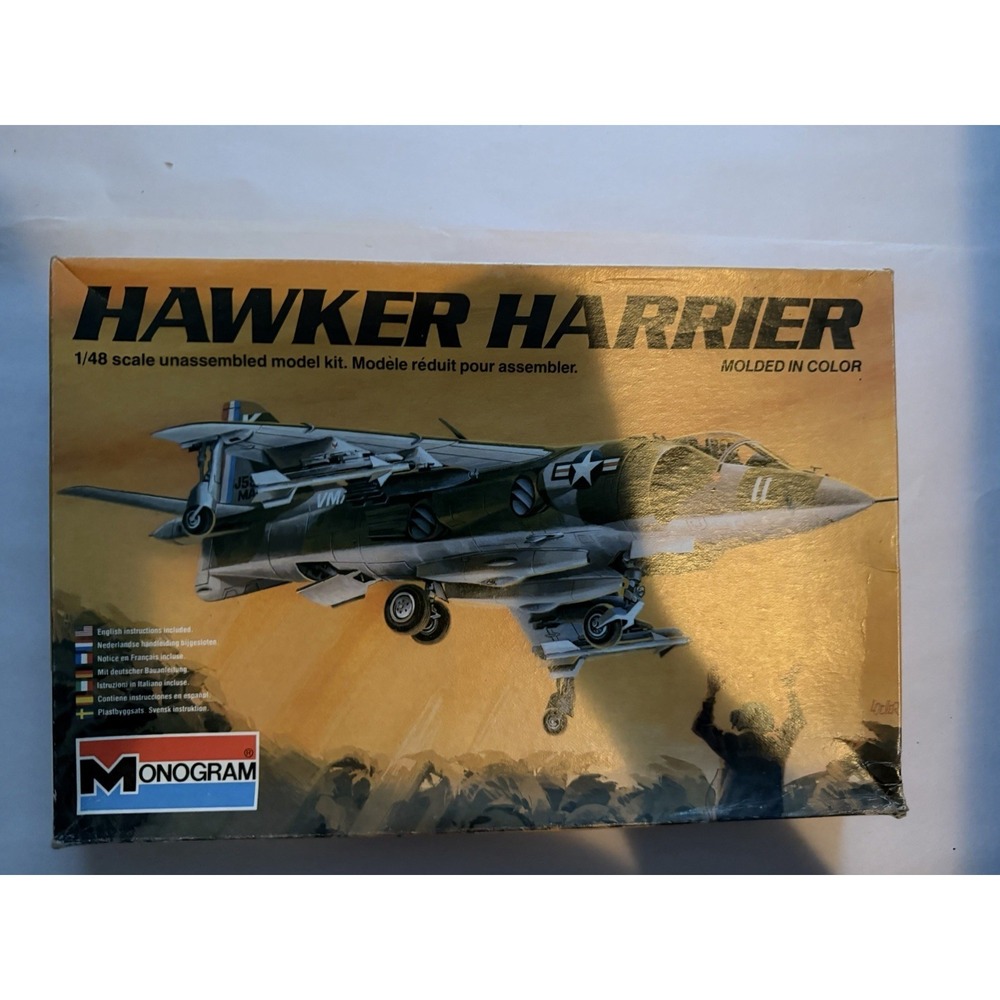 Vintage 1981 Monogram Hawker Harrier 1/48 Model Kit 5420 Open Box
